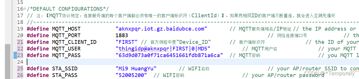 ESP8266连接百度云物联网核心一直断开连接