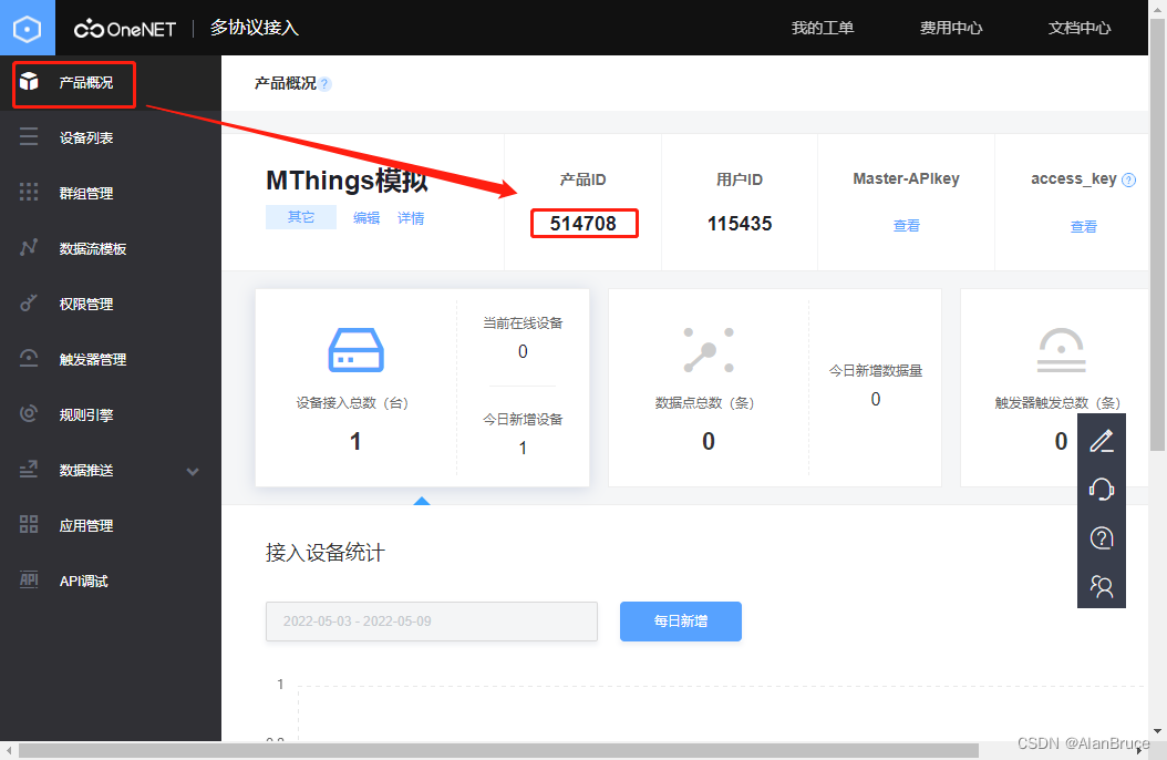 MThings连接移动OneNet物联网平台